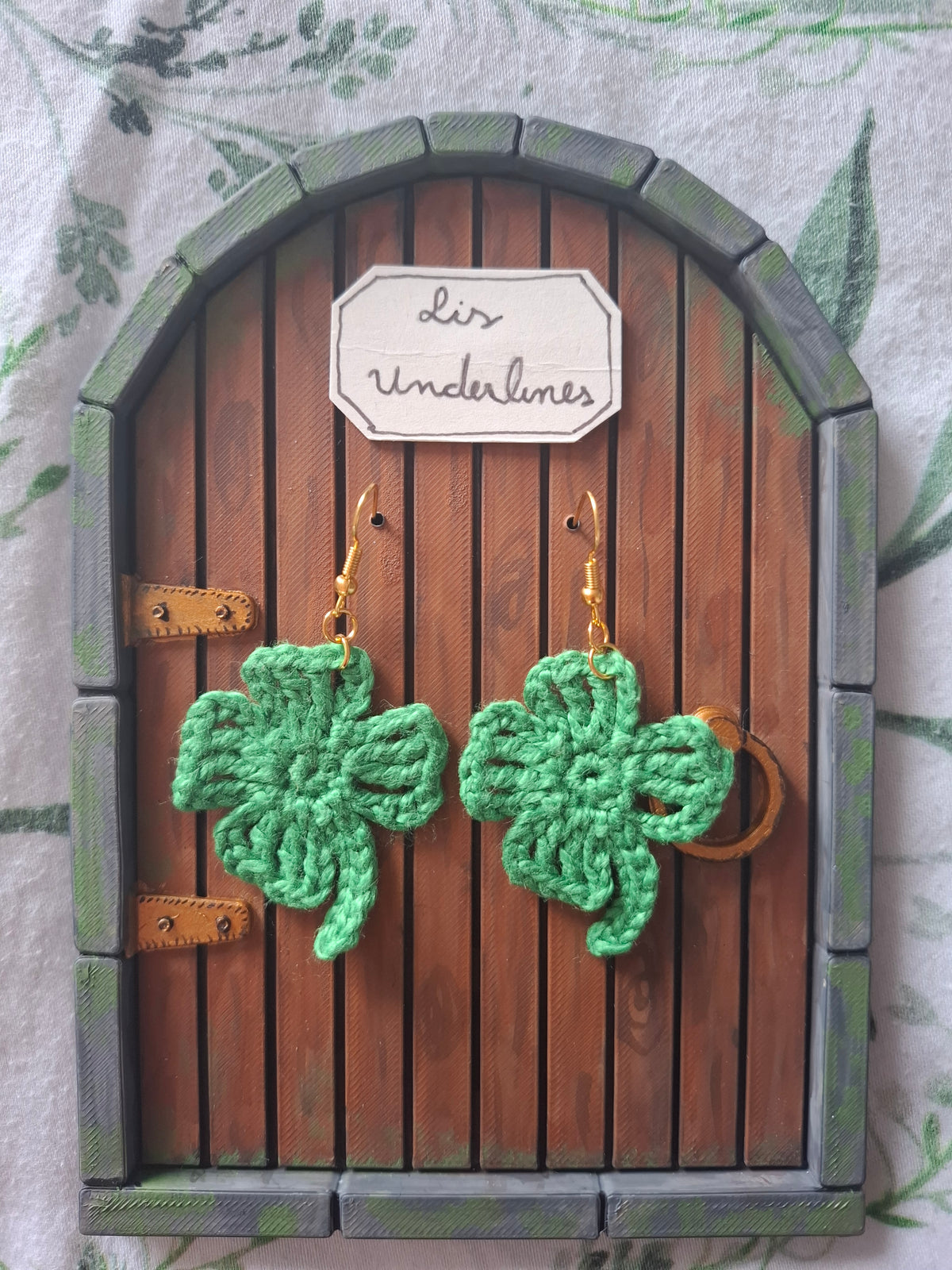 Shamrock crochet earrings