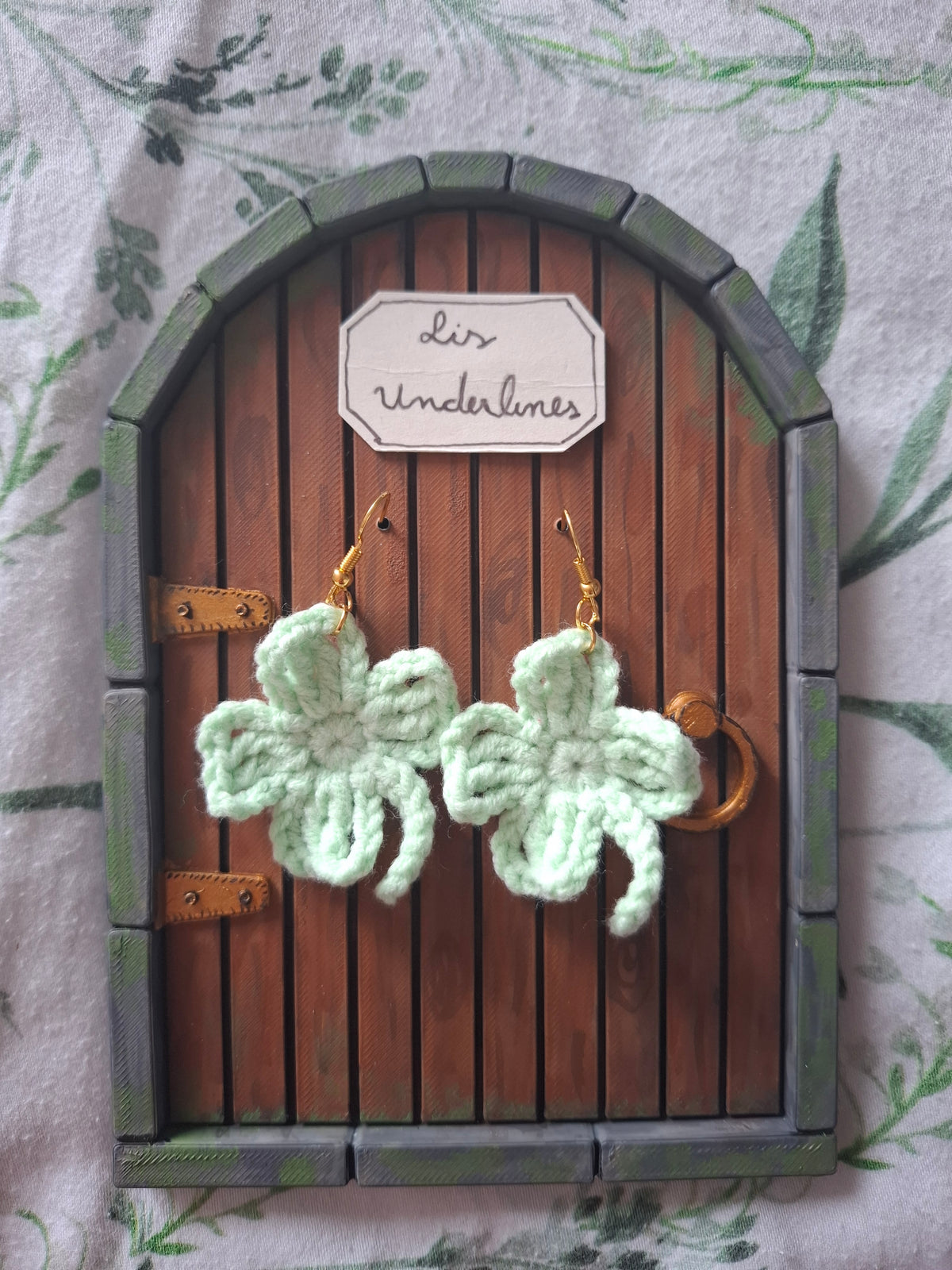 Shamrock crochet earrings