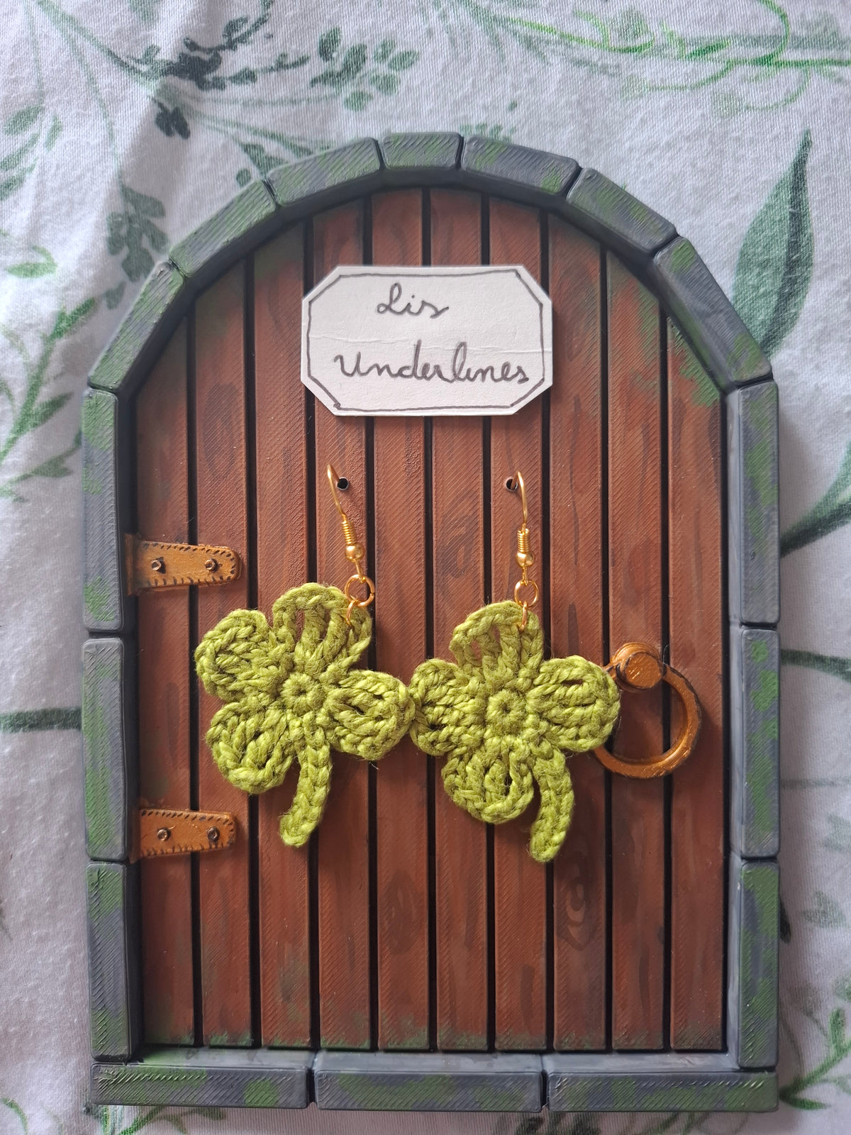 Shamrock crochet earrings
