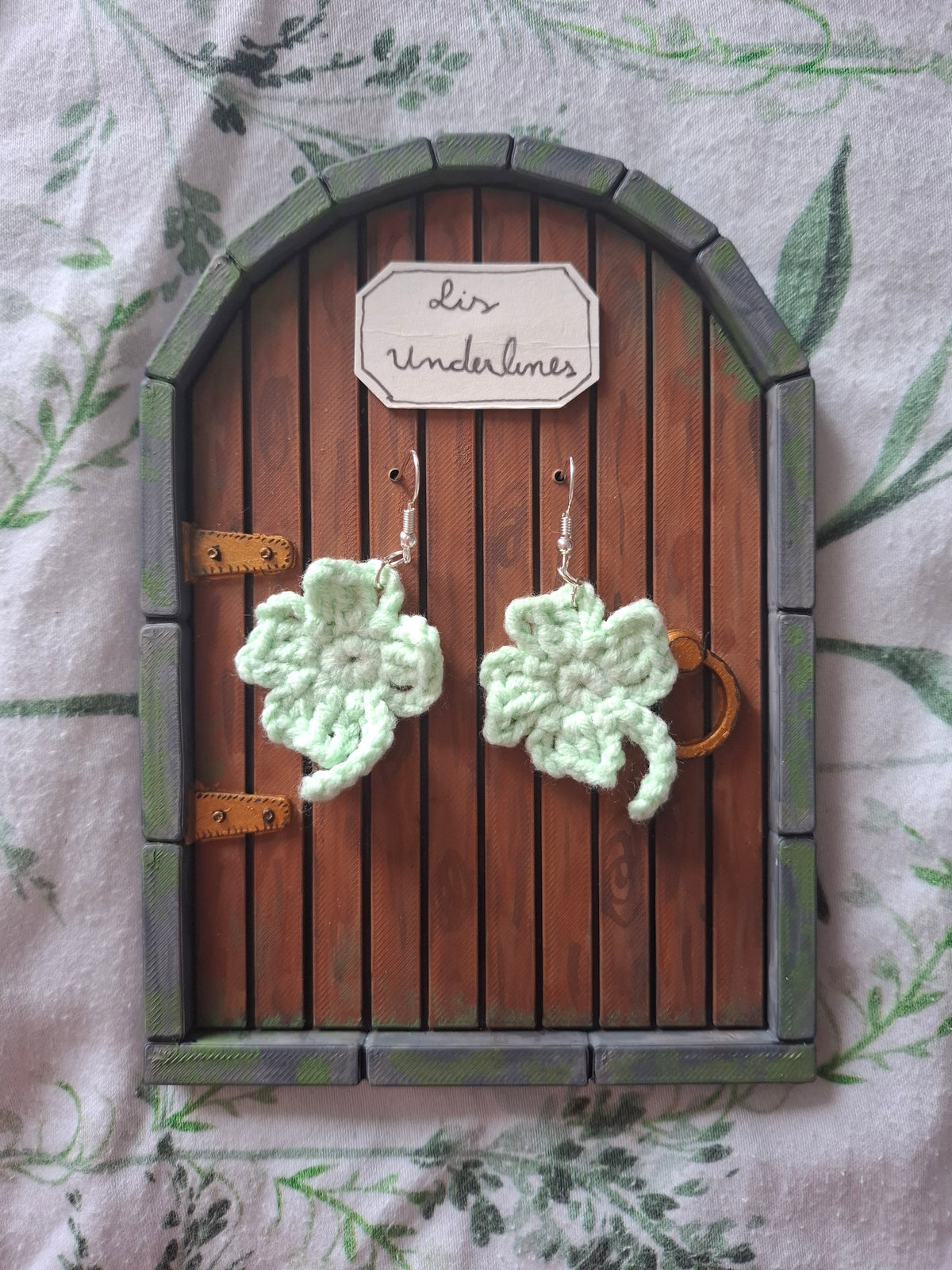 Shamrock crochet earrings