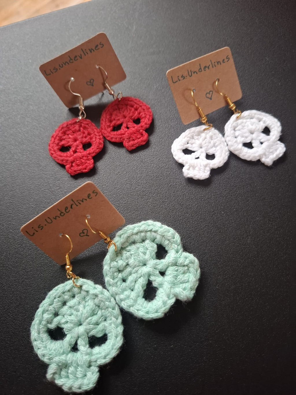 Skull crochet earrings
